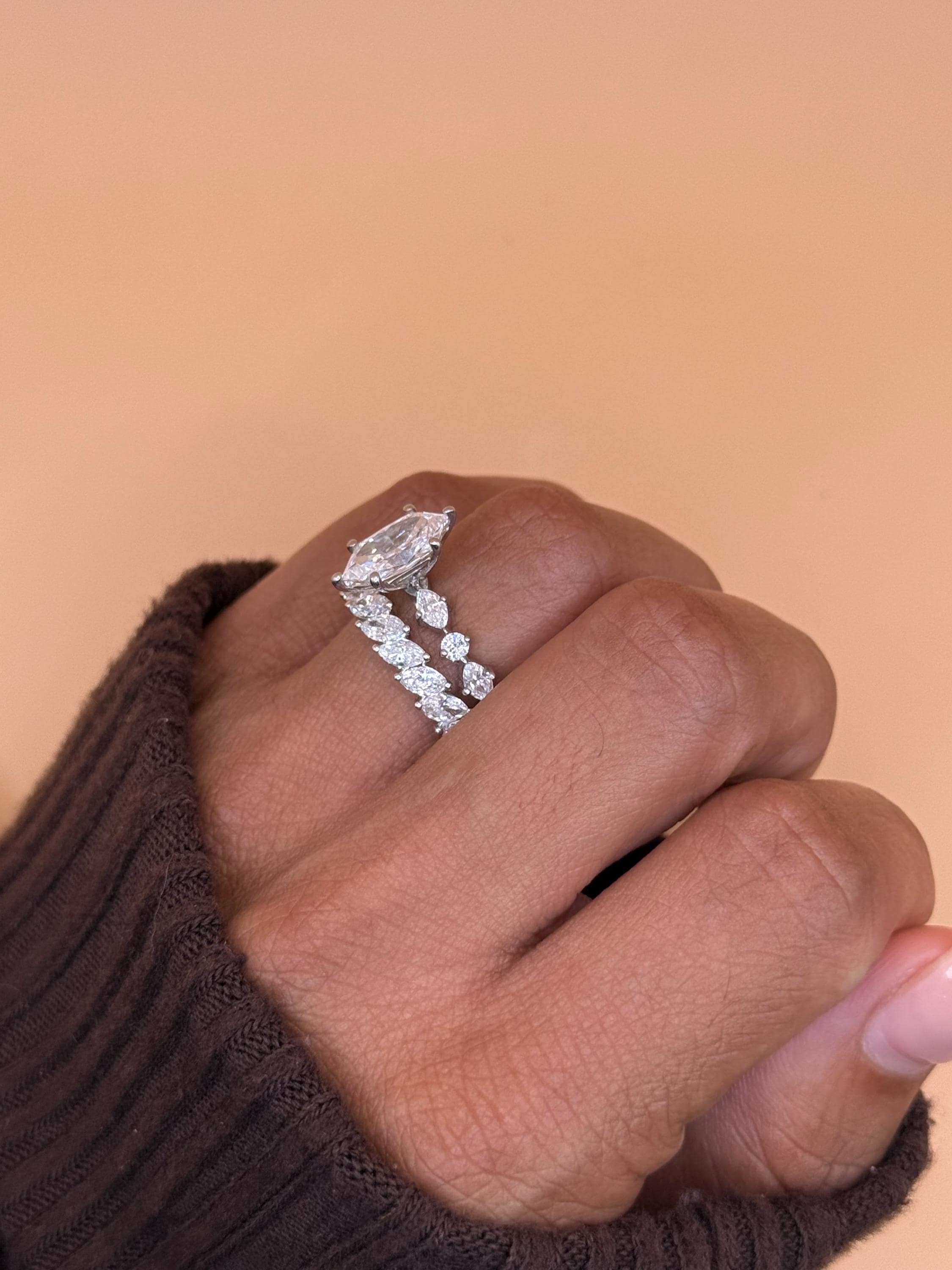 2CT Marquise-Cut Lab Grown Diamond Eternity Ring