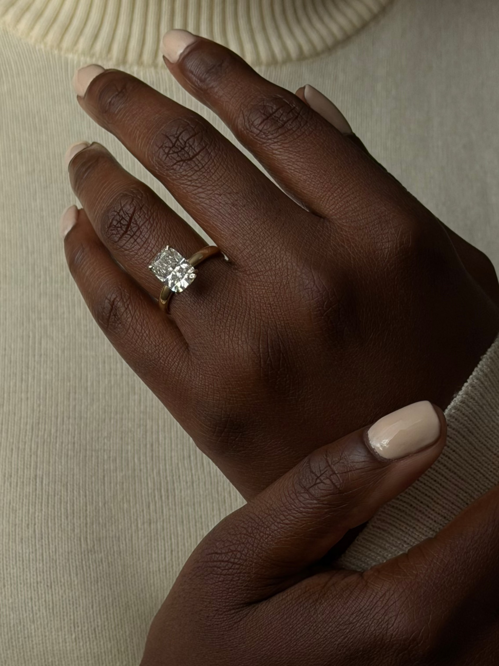 The Quinn: Elongated Cushion-Cut Lab Diamond Solitaire Ring