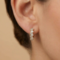Baguette Lab Diamond Huggie Earrings