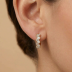 Baguette Lab Diamond Huggie Earrings