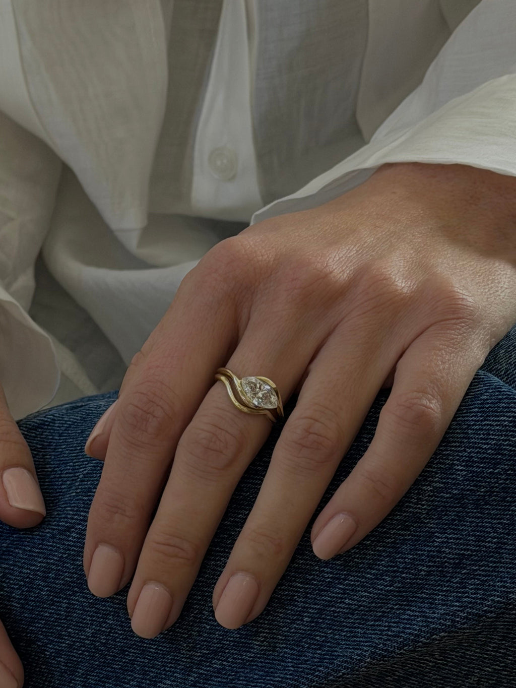 Sample—The Isla: Sculptural Marquise Lab Diamond Ring