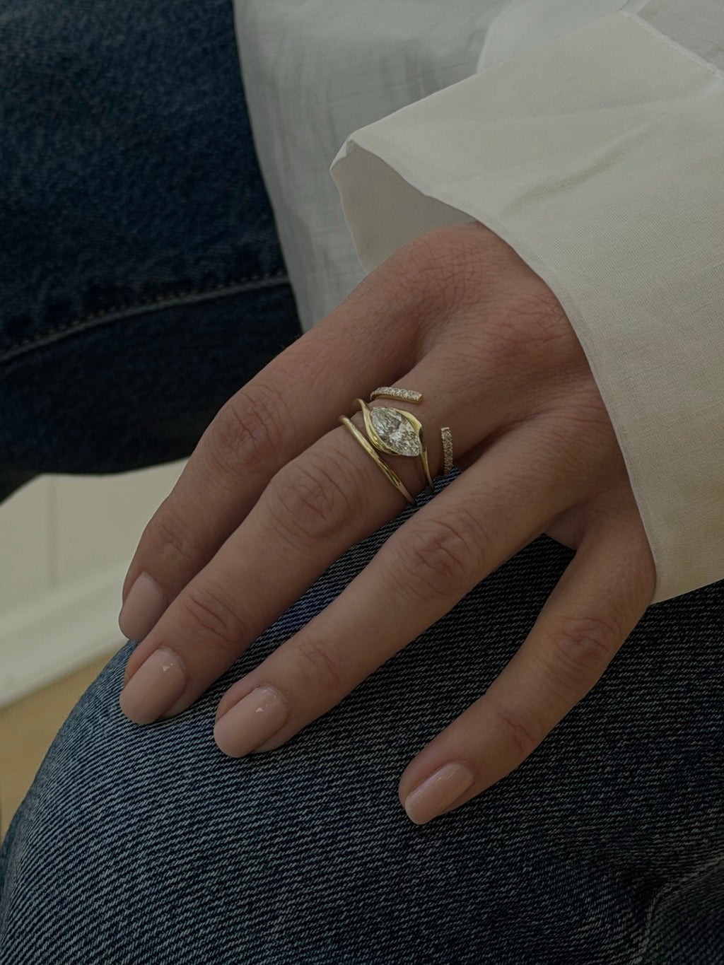 Sample—The Isla: Sculptural Marquise Lab Diamond Ring