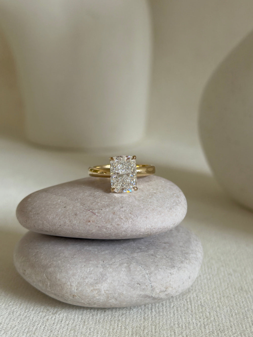 The Quinn: Elongated Cushion-Cut Lab Diamond Solitaire Ring