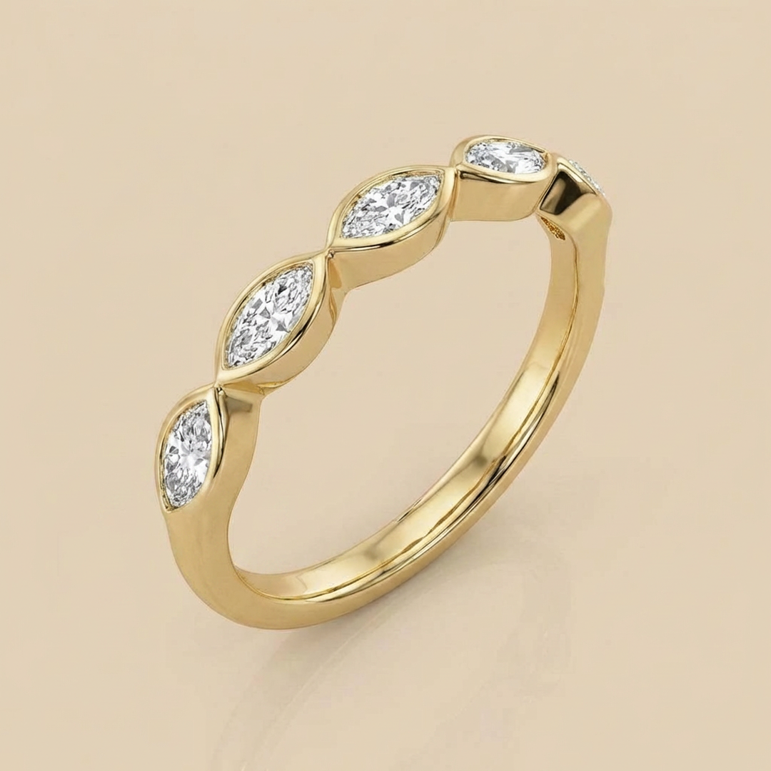 The Mira: Marquise Lab Diamond Bezel Band