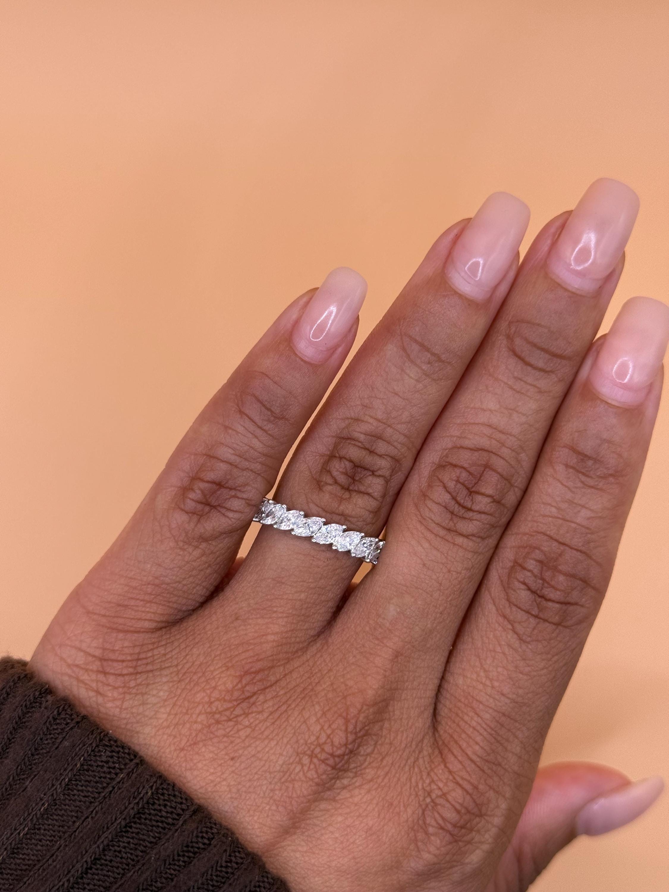 2CT Marquise-Cut Lab Grown Diamond Eternity Ring