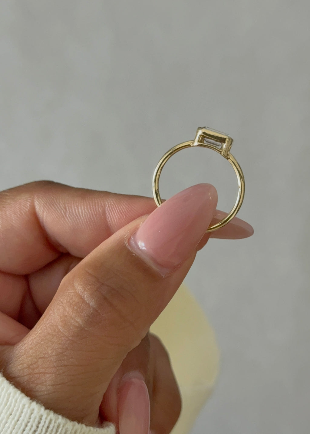 Sample—The Sloane: Emerald-Cut Full Bezel Lab Diamond Ring
