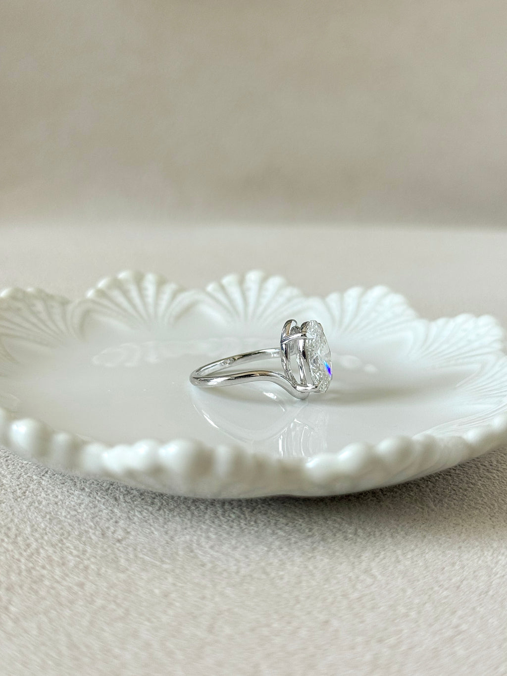 The Elara Bypass Ring: Oval Lab Diamond Bypass Engagement Ring