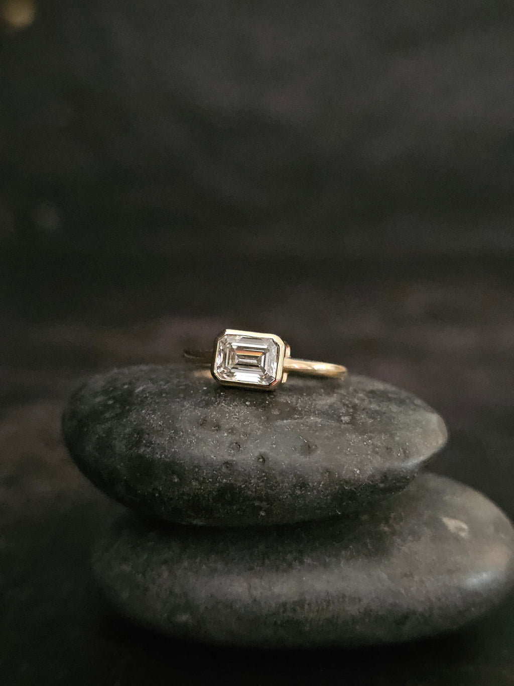Sample—The Sloane: Emerald-Cut Full Bezel Lab Diamond Ring