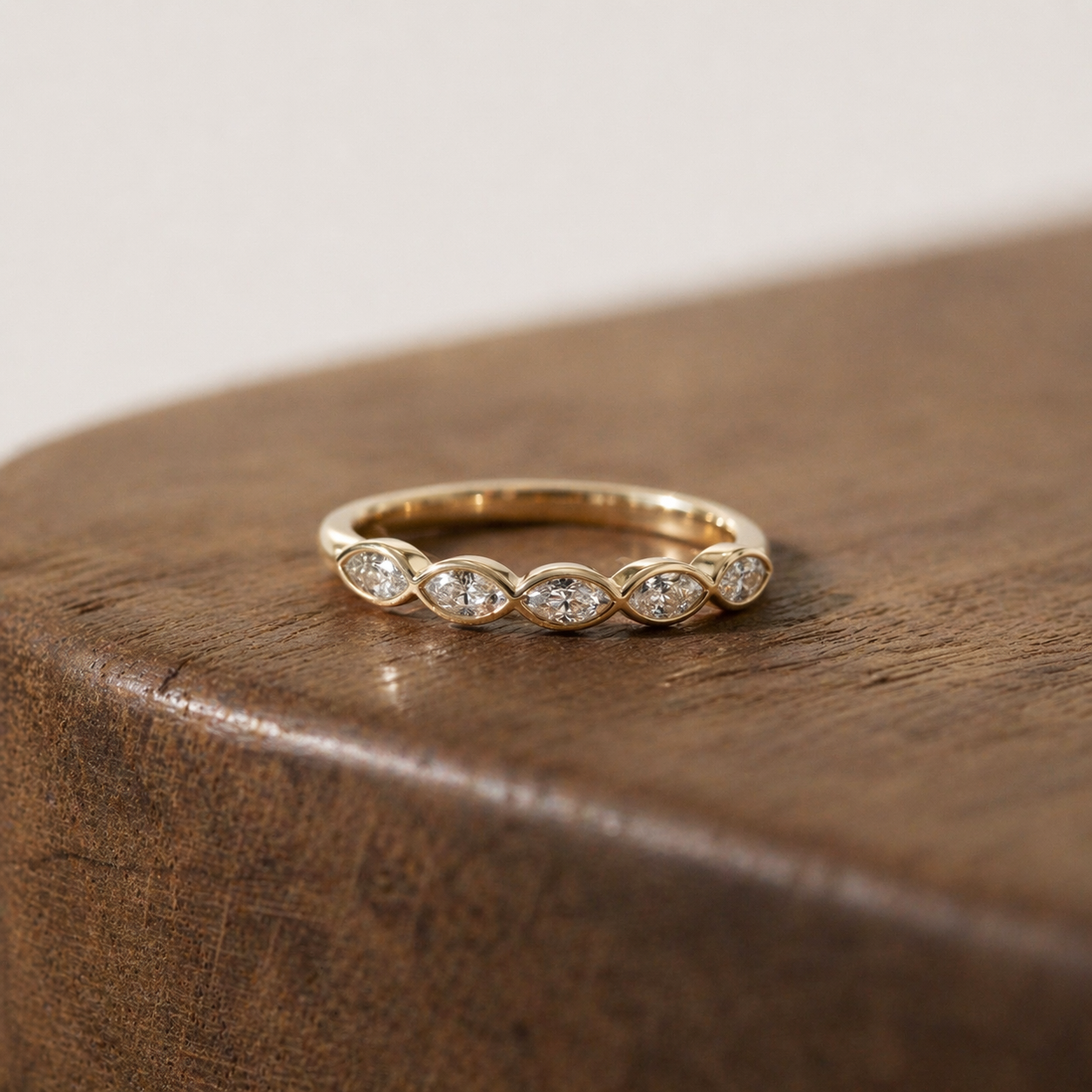 The Mira: Marquise Lab Diamond Bezel Band