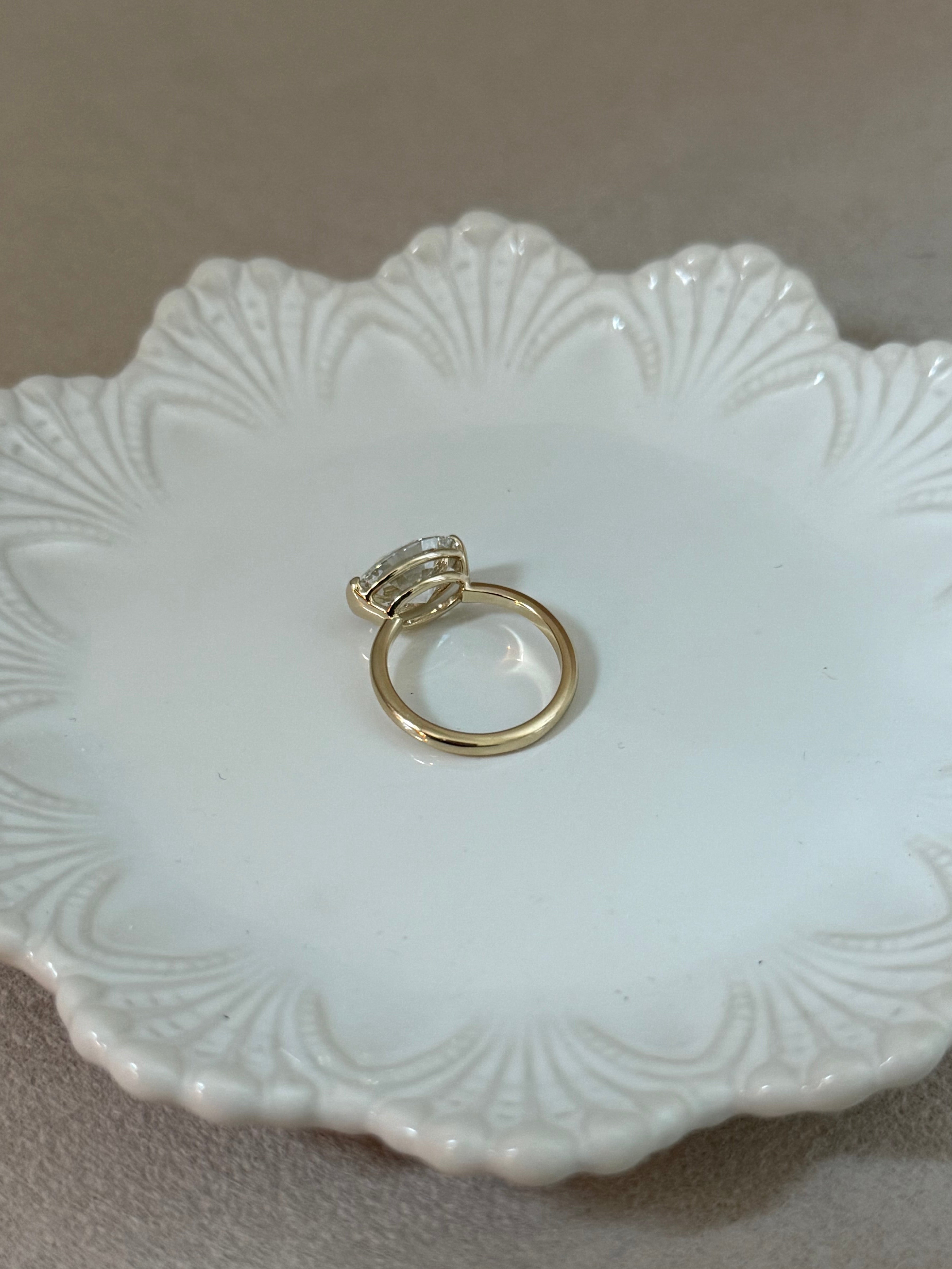 The Naomi: East-West Half Bezel Oval-Cut Lab Diamond Solitaire Ring