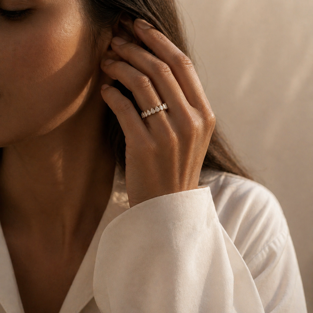 The Liora: Full-Eternity Pear-Cut Lab Diamond Ring
