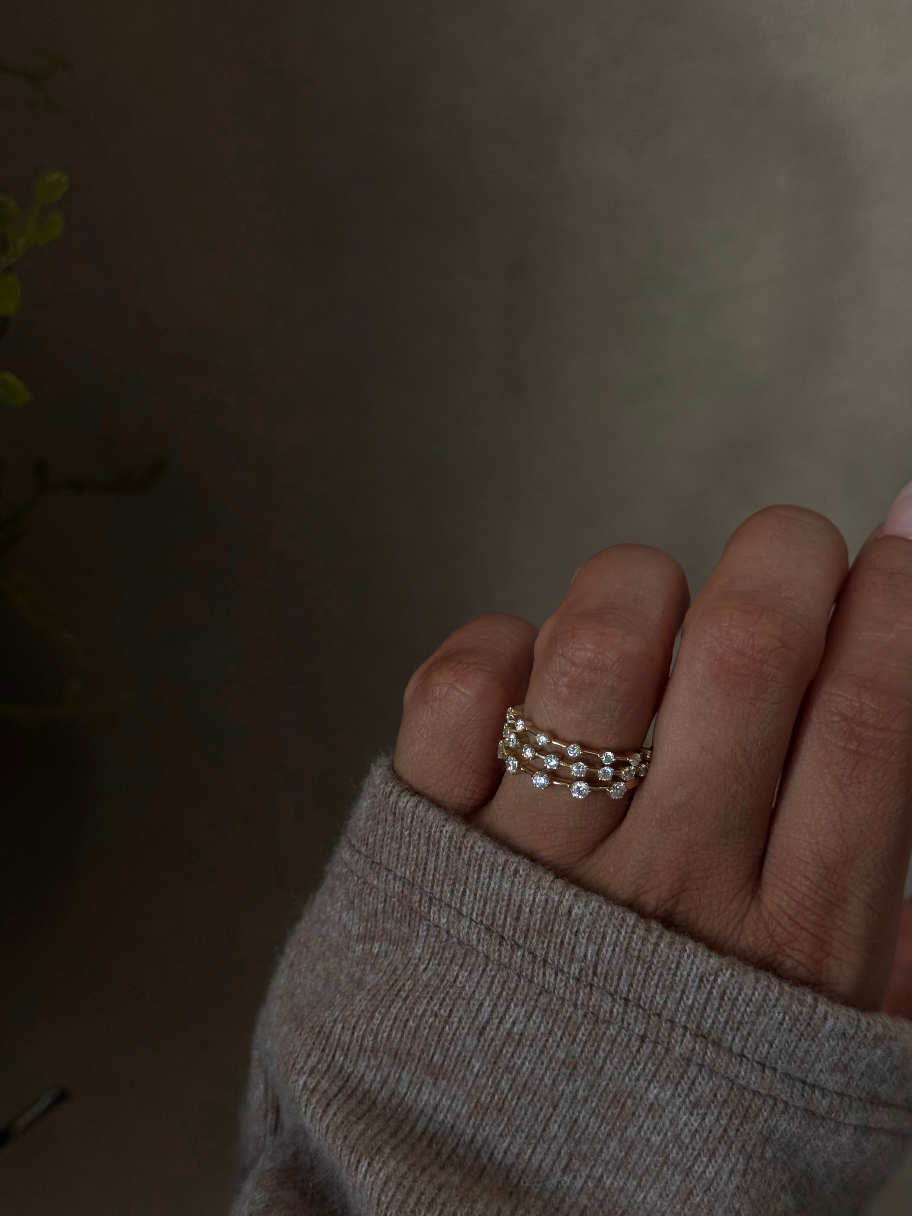 The Cassi: Diamond Band Constellation Stacking Ring