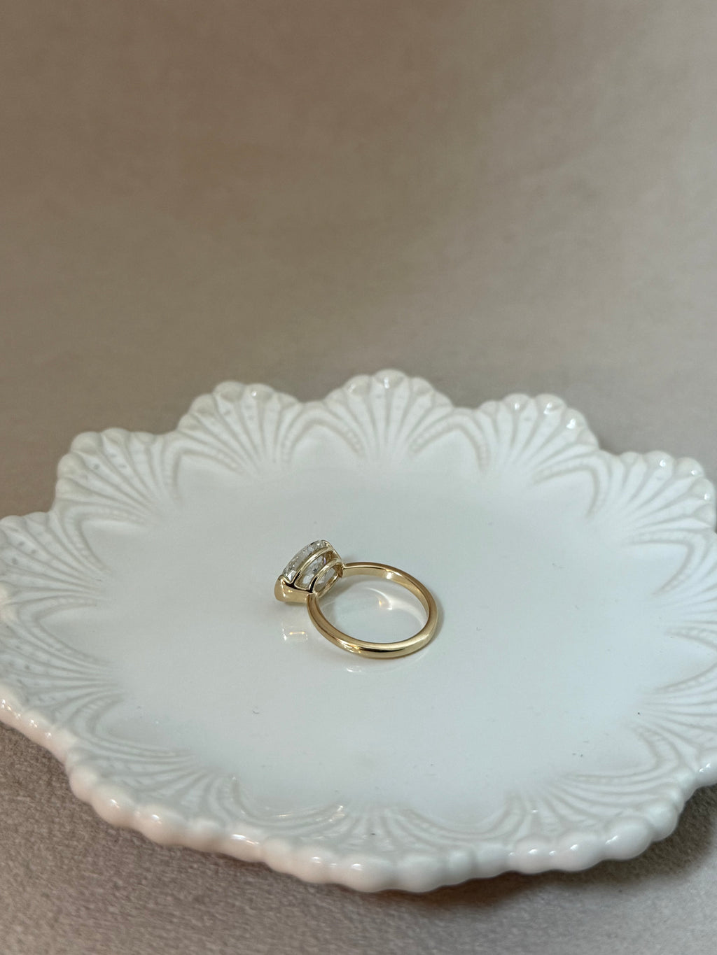The Naomi: East-West Half Bezel Oval-Cut Lab Diamond Solitaire Ring