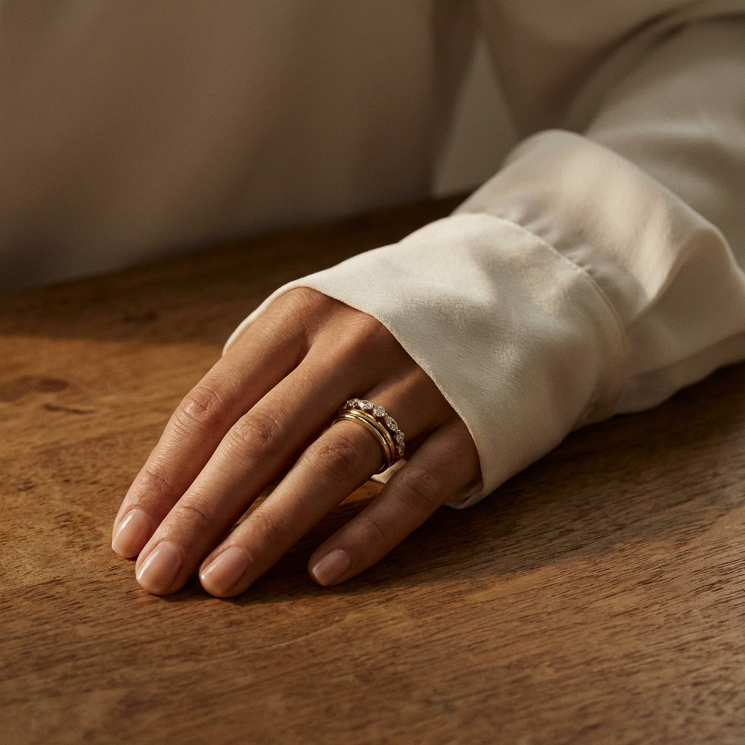 The Sera: Marquise and Round Lab Diamond Band