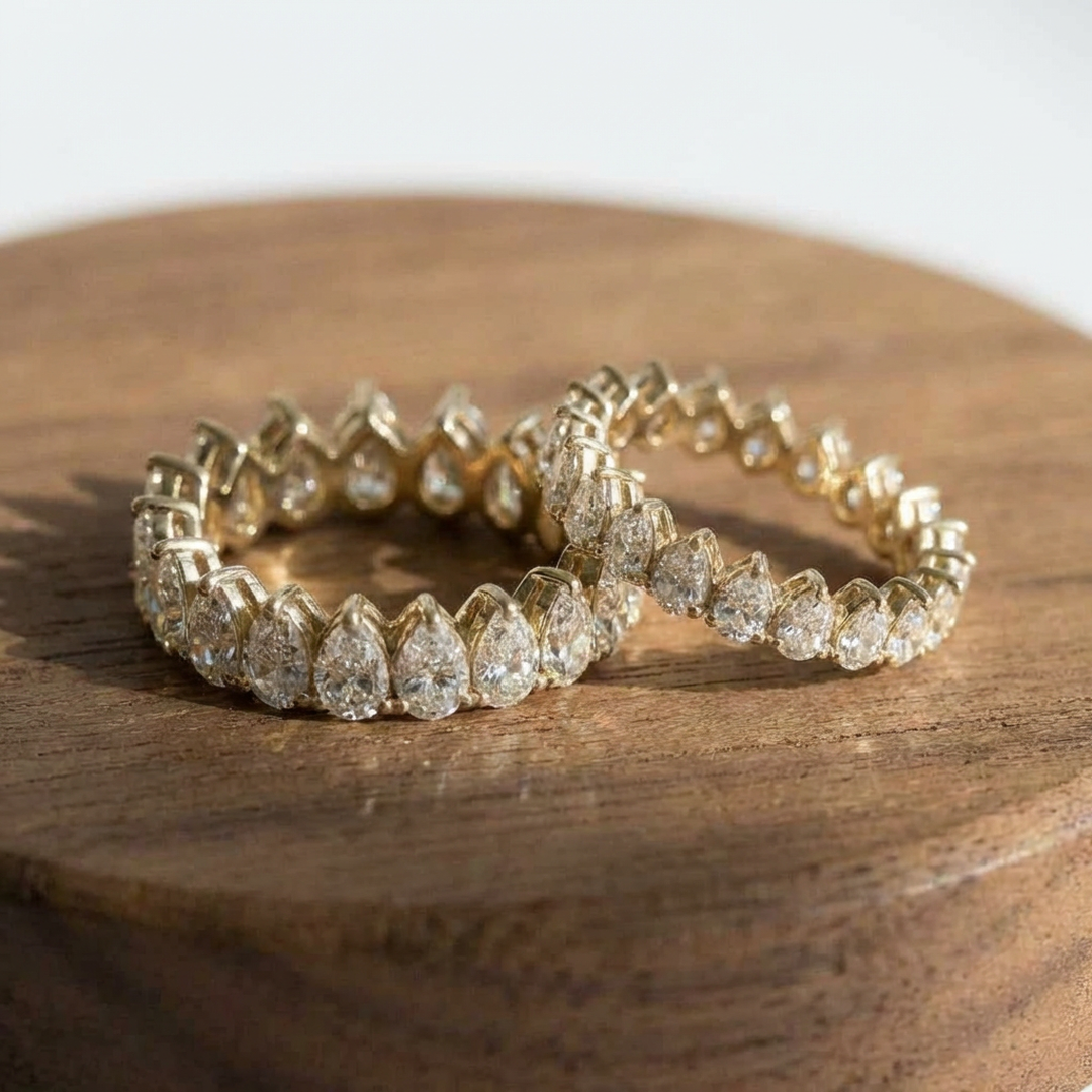 The Liora: Full-Eternity Pear-Cut Lab Diamond Ring