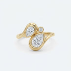 The Trielle: Pear-Cut Toi et Moi Lab Diamond Ring