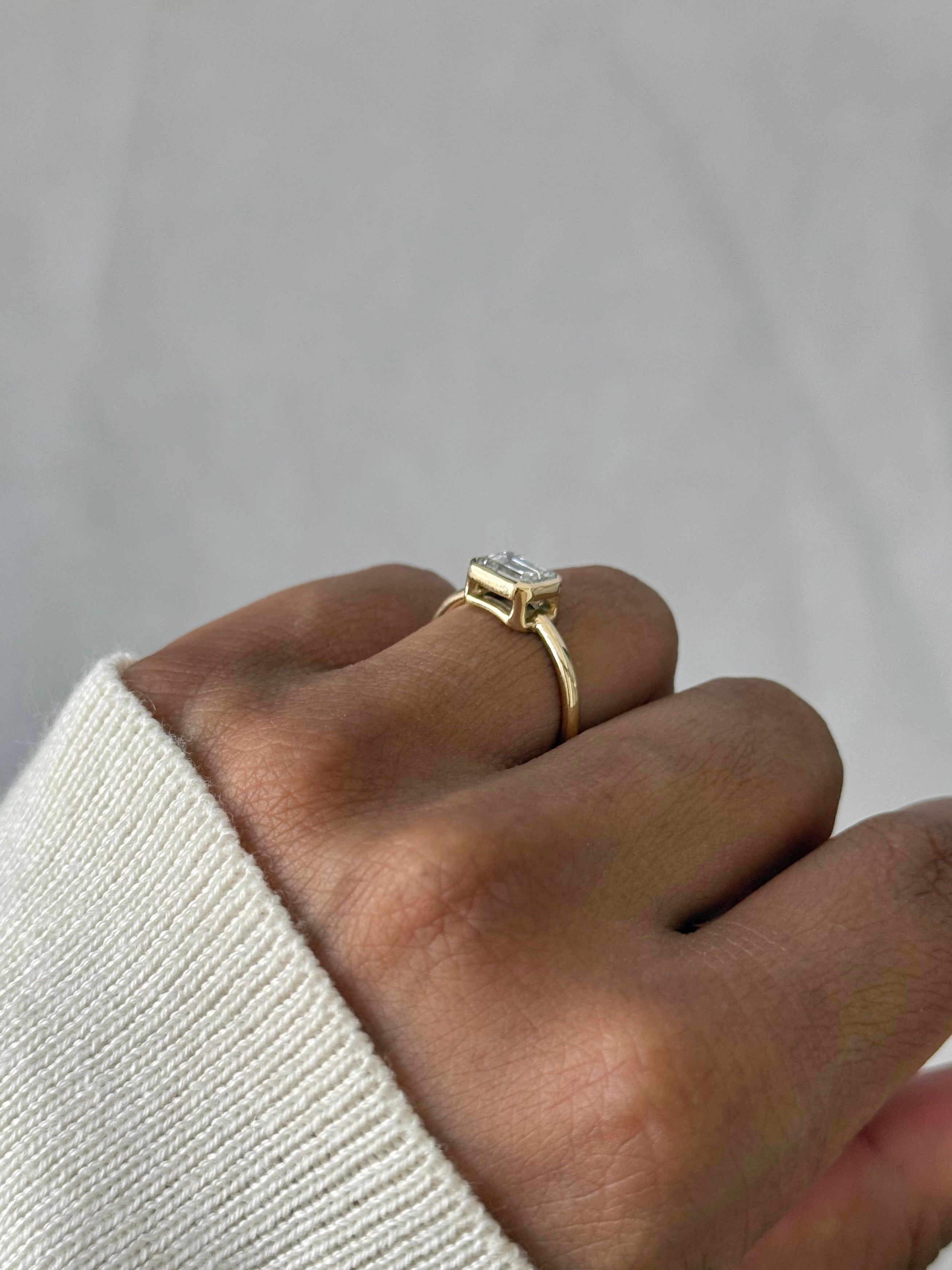 Sample—The Sloane: Emerald-Cut Full Bezel Lab Diamond Ring