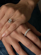 2.5CT Antique Cushion Cut Lab Diamond Two-Tone Solitaire Ring