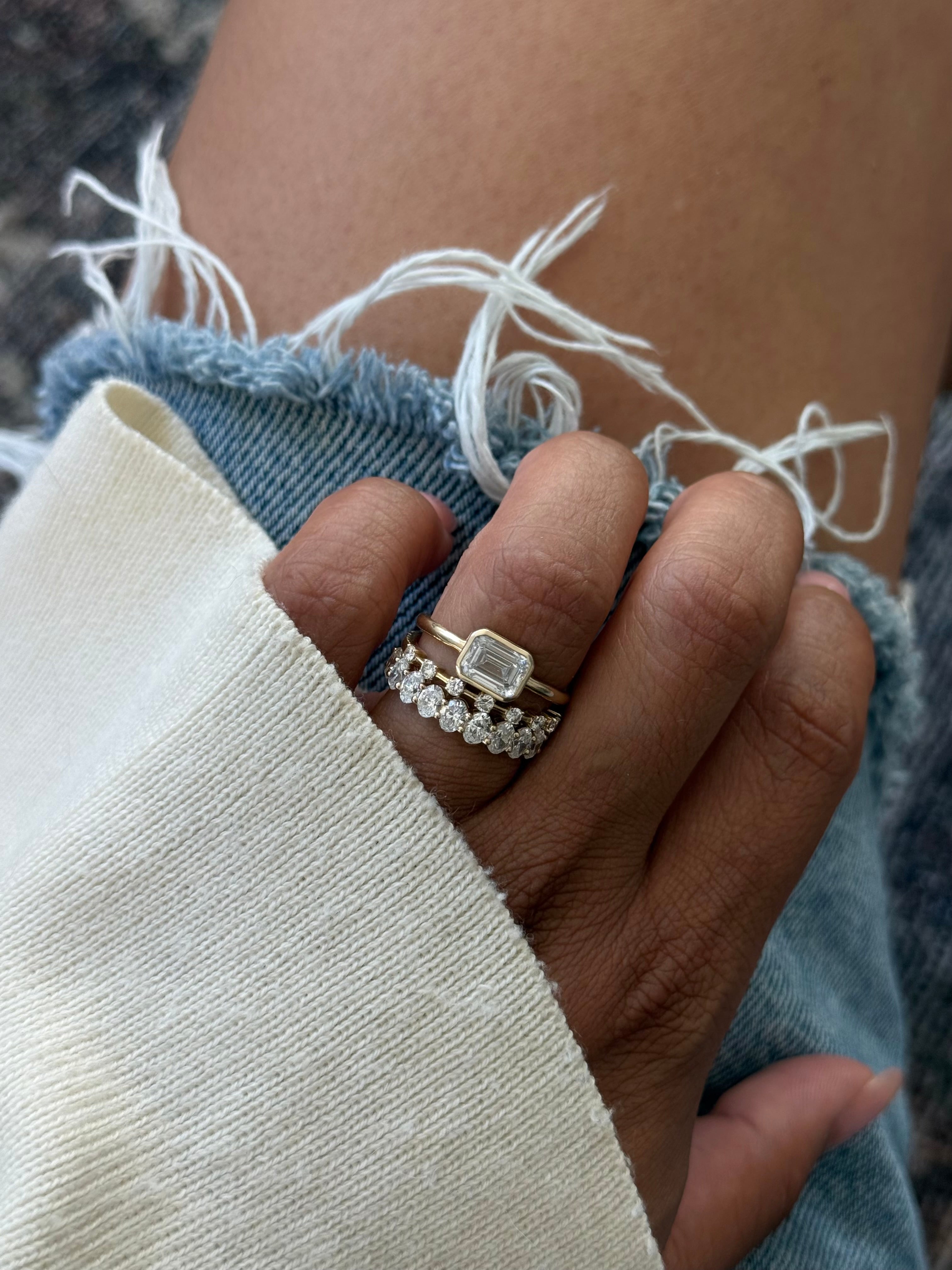 Sample—The Sloane: Emerald-Cut Full Bezel Lab Diamond Ring