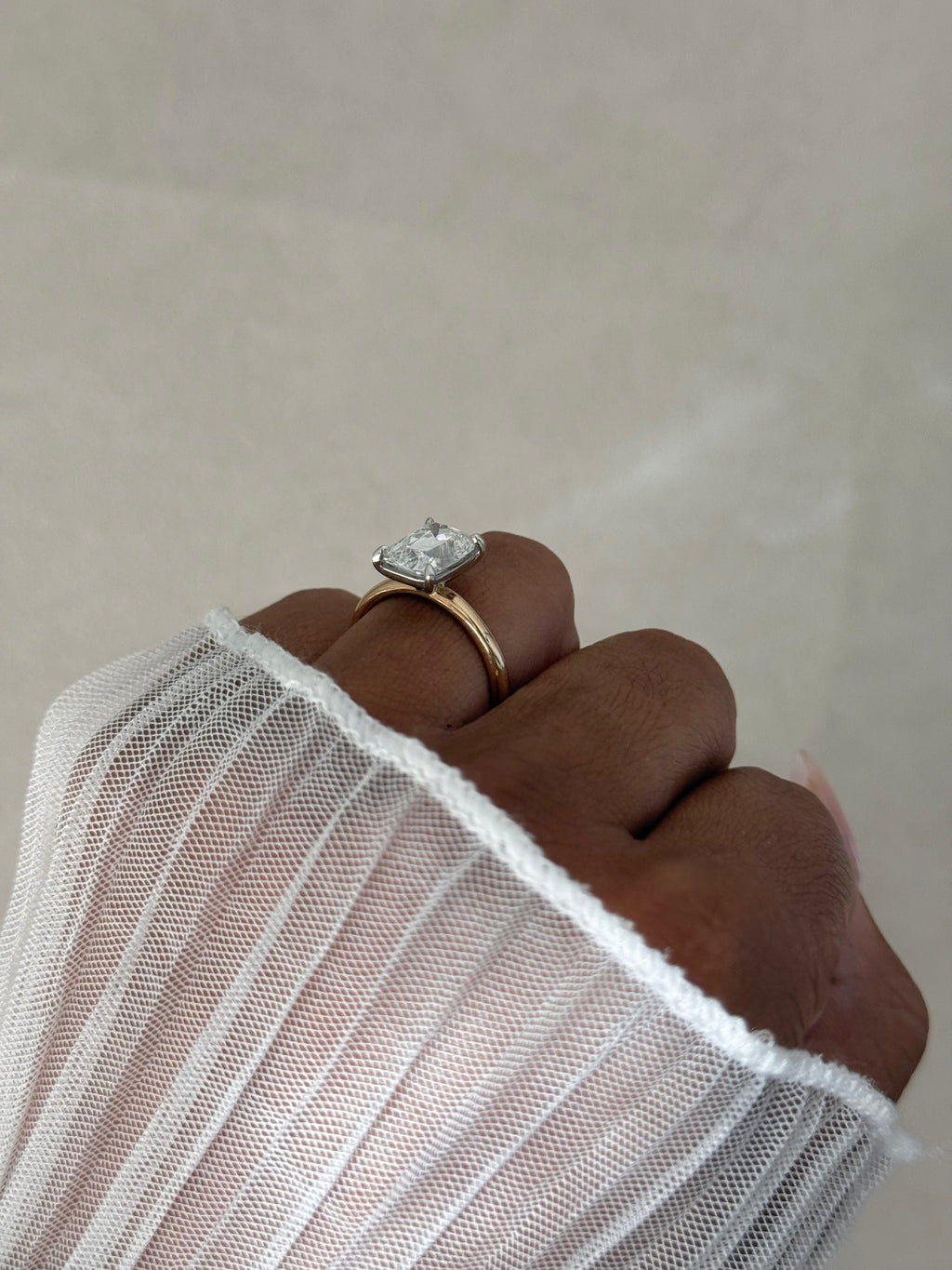 The Sophie: 2.5CT Antique Cushion-Cut Lab Diamond Two-Tone Solitaire Ring