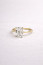 2.5CT Antique Cushion Cut Lab Diamond Two-Tone Solitaire Ring