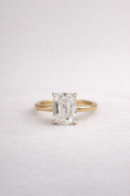 2.5CT Antique Cushion Cut Lab Diamond Two-Tone Solitaire Ring