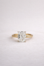 2.5CT Antique Cushion Cut Lab Diamond Two-Tone Solitaire Ring