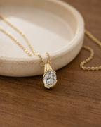 Modern Half Bezel Lab Diamond Pendant Necklace