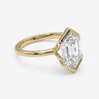 The Harlow: Half-Bezel Hexagon-Cut Lab Diamond Ring