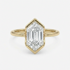 The Harlow: Half-Bezel Hexagon-Cut Lab Diamond Ring