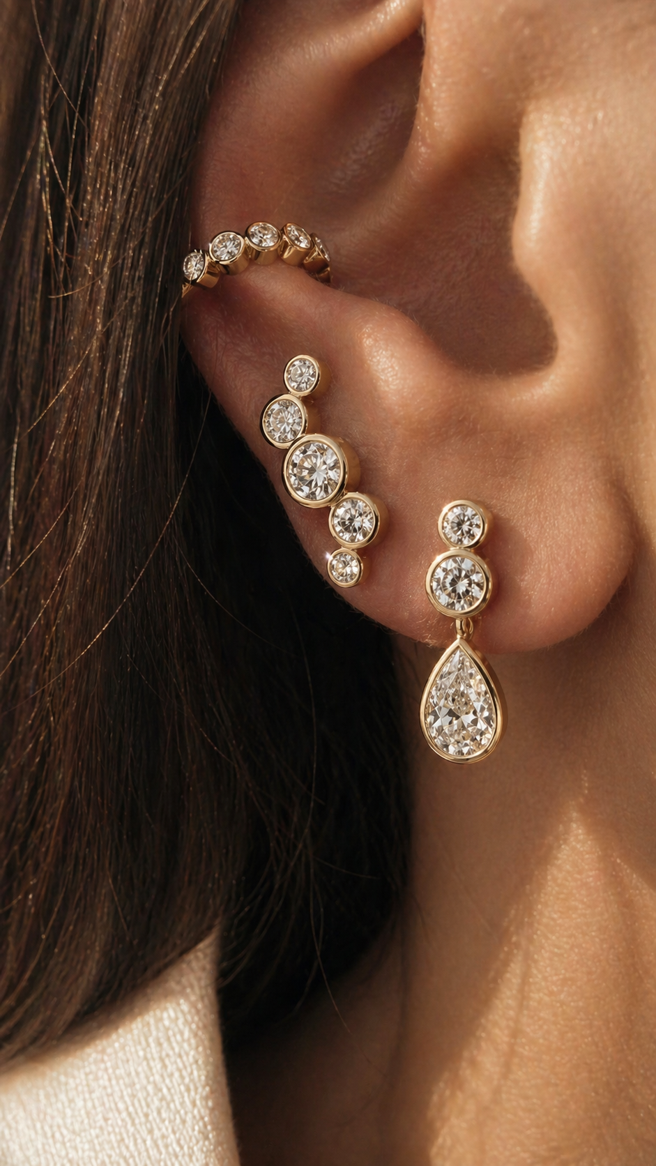 The Halo: Full-Bezel Lab Diamond Ear Cuff