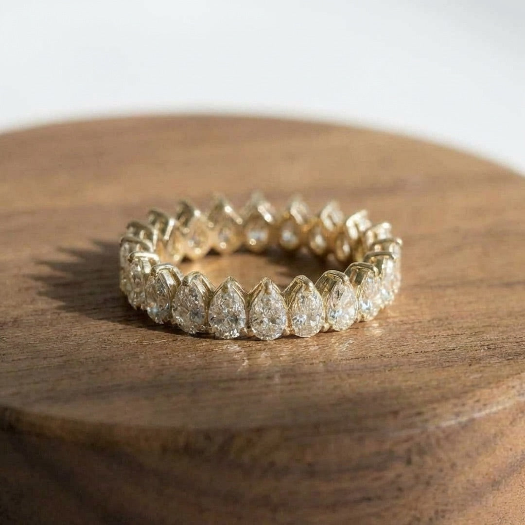 The Liora: Full-Eternity Pear-Cut Lab Diamond Ring
