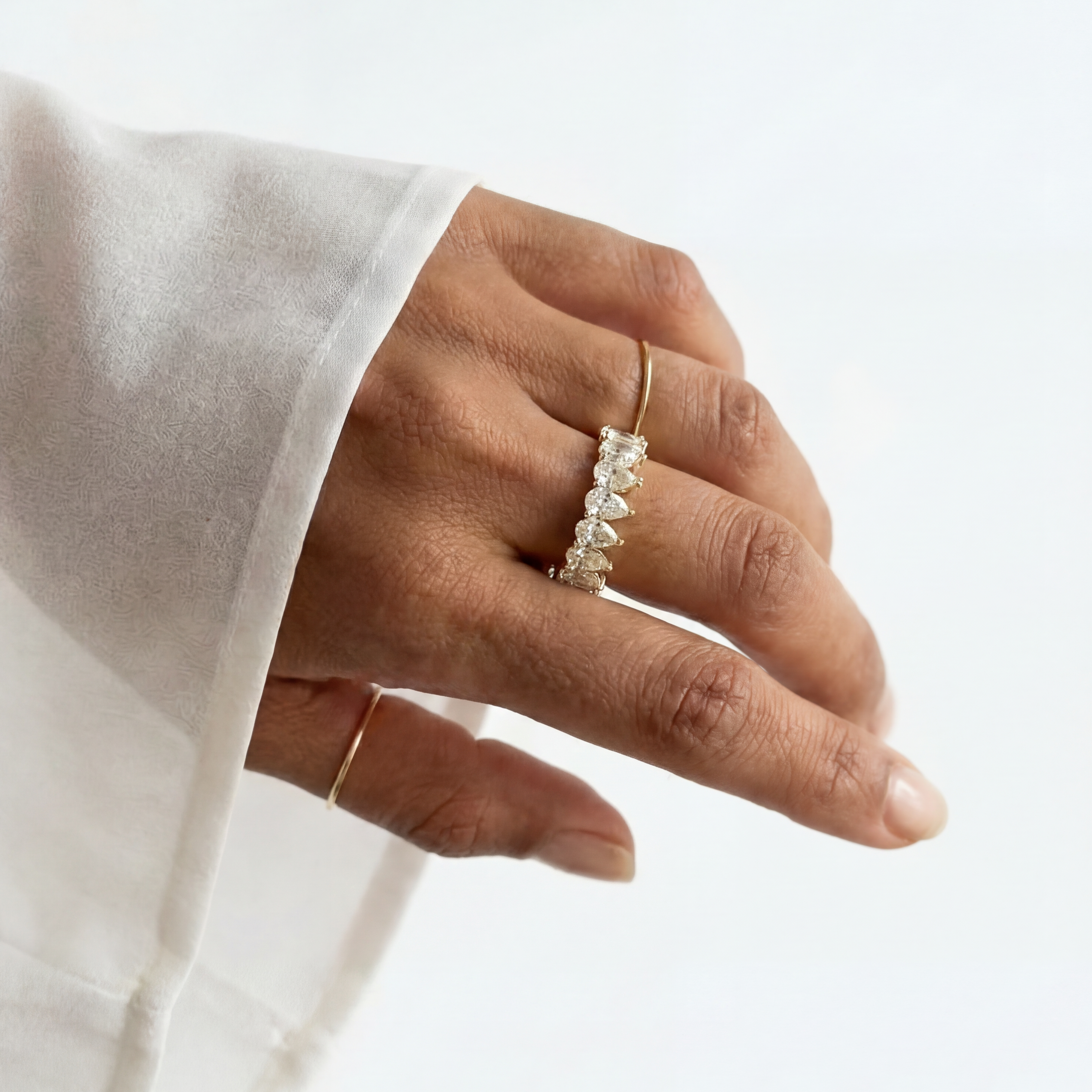 The Liora: Full-Eternity Pear-Cut Lab Diamond Ring