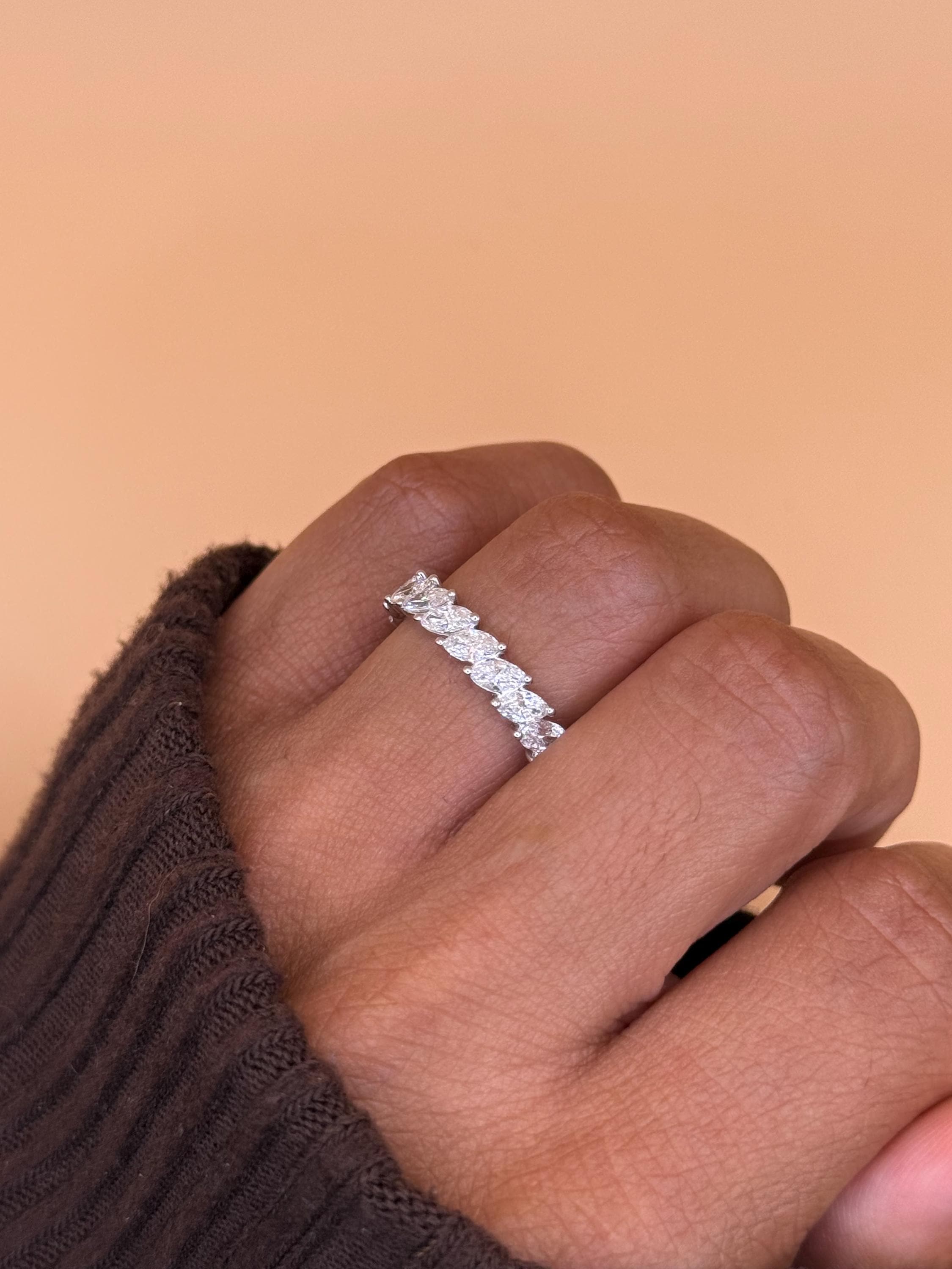 2CT Marquise-Cut Lab Grown Diamond Eternity Ring