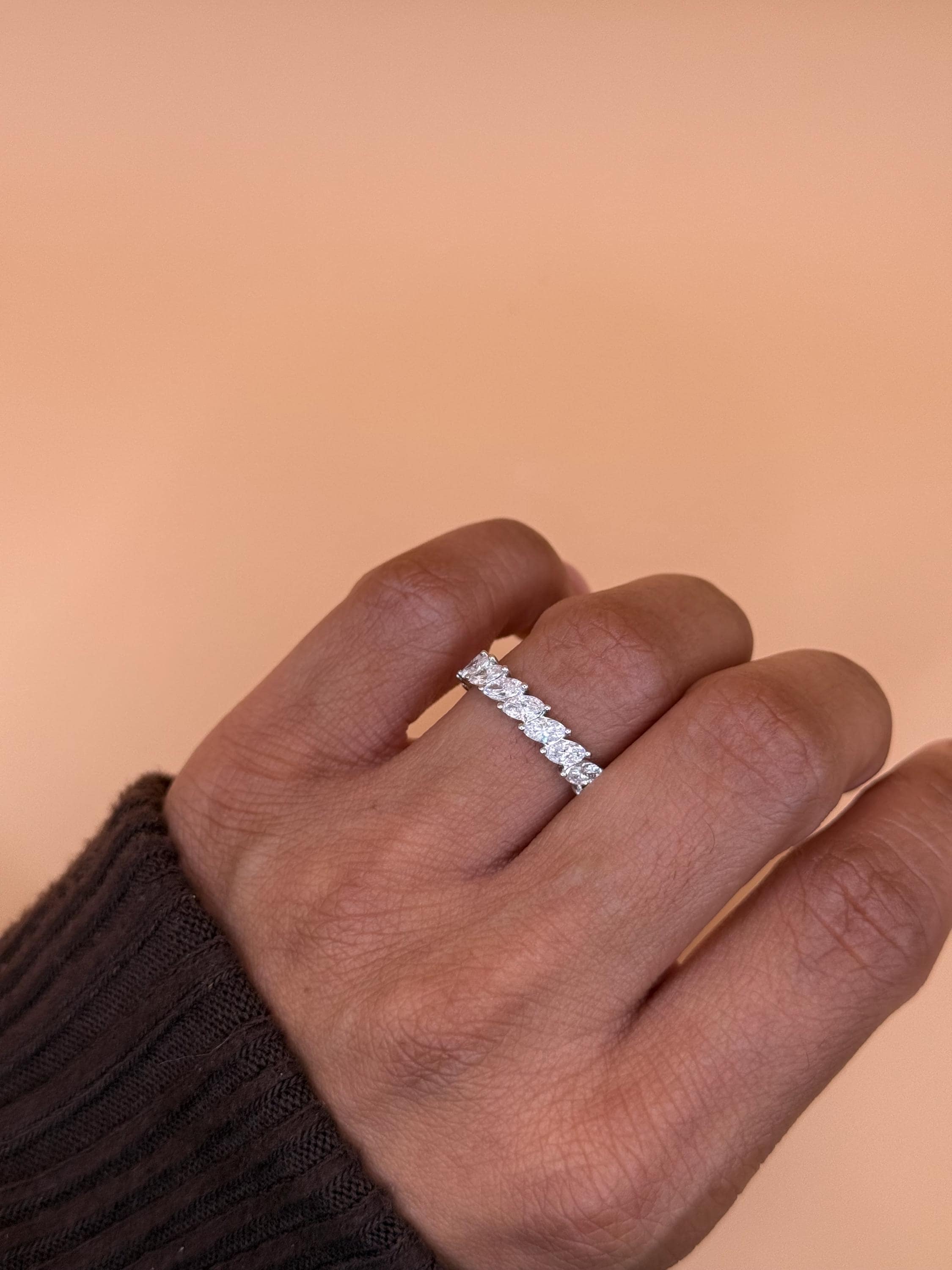 2CT Marquise-Cut Lab Grown Diamond Eternity Ring