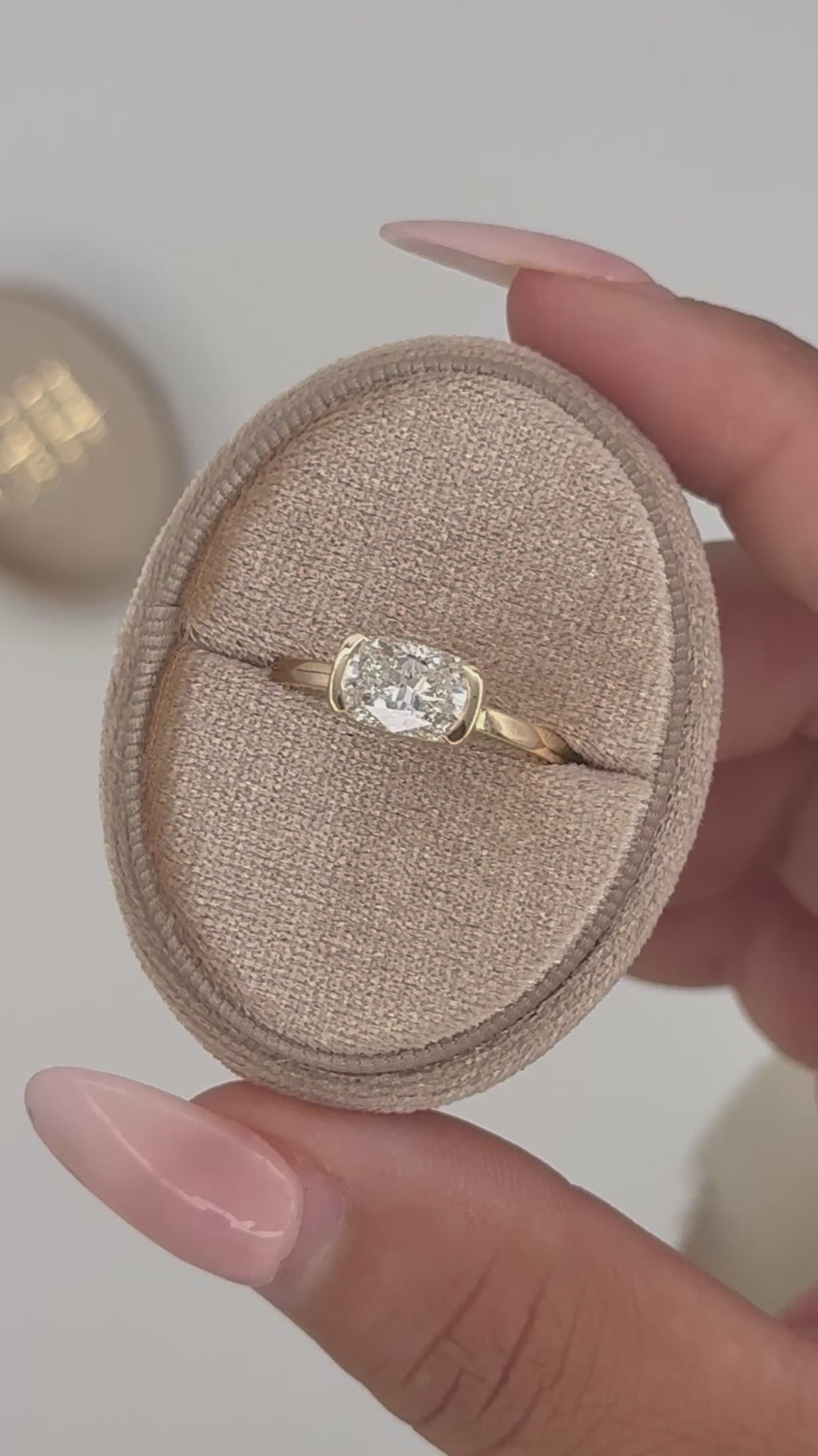 The Solene: Elongated Cushion-Cut, Half-Bezel Ring
