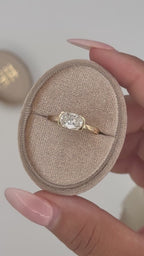 The Solene: Elongated Cushion-Cut, Half-Bezel Ring